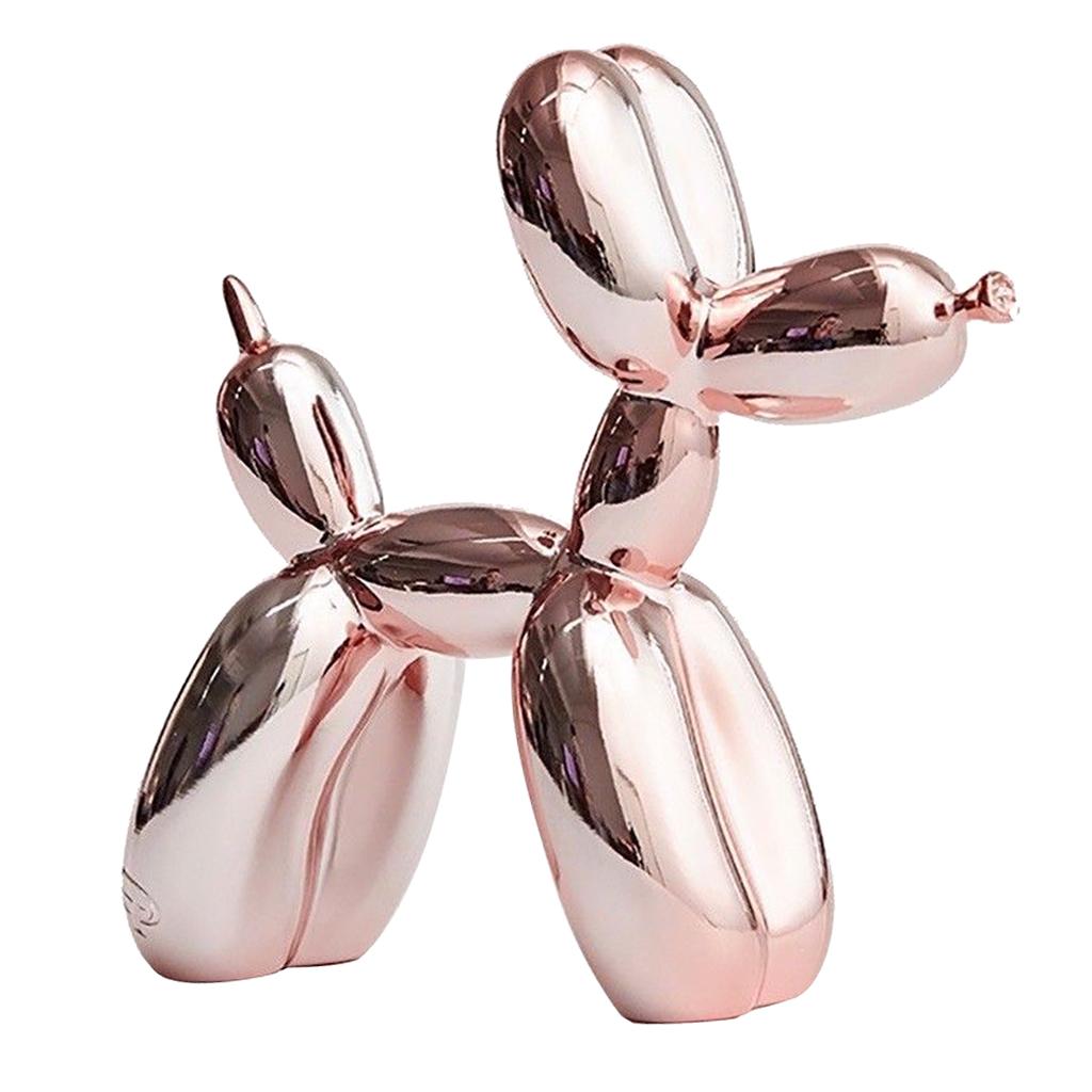 Novelty Resin Balloon Dog Ornament Animal Figurine Decor Crafts Pink