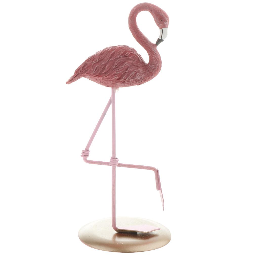 Resin Flamingo Figurine Garden Miniature Sculpture Stand Tabletop Ornament B