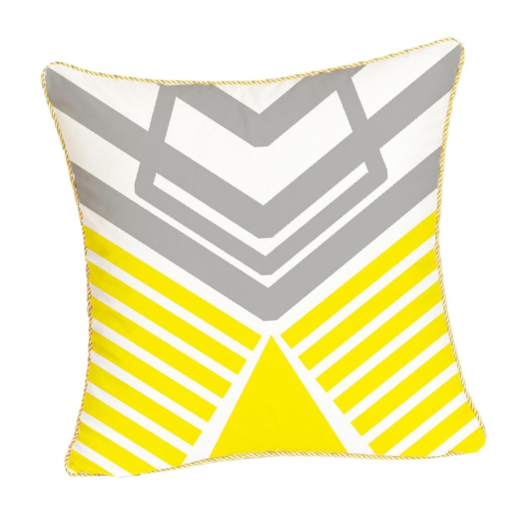 Gold Trimmed Square Geometric Falnnel Pillowcase 18"x18"  Strips