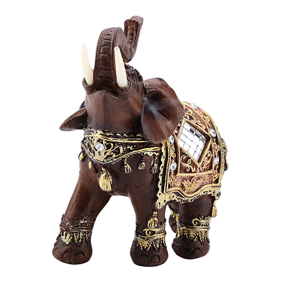 Lovely Walking Resin ELEPHANT Ornament Figurine Statues Home Decor