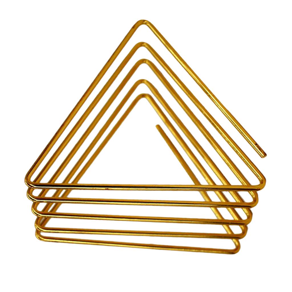Triangular Desktop Book Rack Metal Wire Bookshelf Magazine Holder Golden