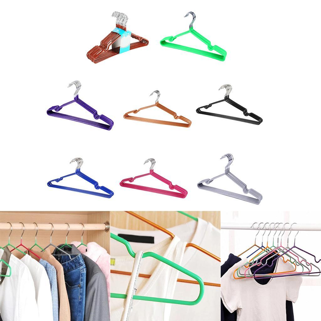 10pcs Children Adult Clothes Hanger Clothes Drying Rack Non-Slip Shirt Hook 