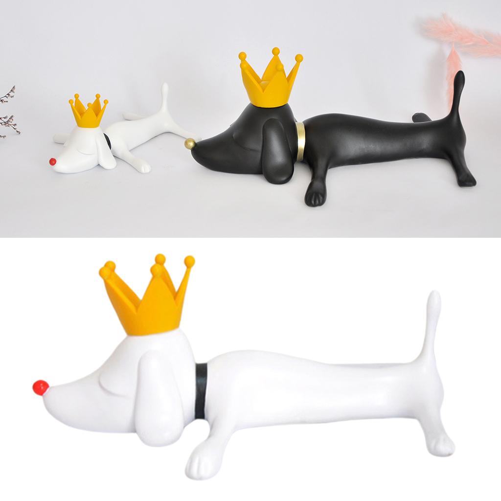 Home Ornament Cute Sleeping Dogs Statue Furnishing Article Kids Toys White_S