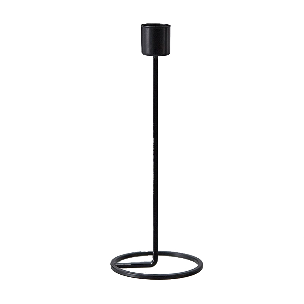 Candle Holder-Candlestick Holder for Taper Candles 1-Slot Tall Black