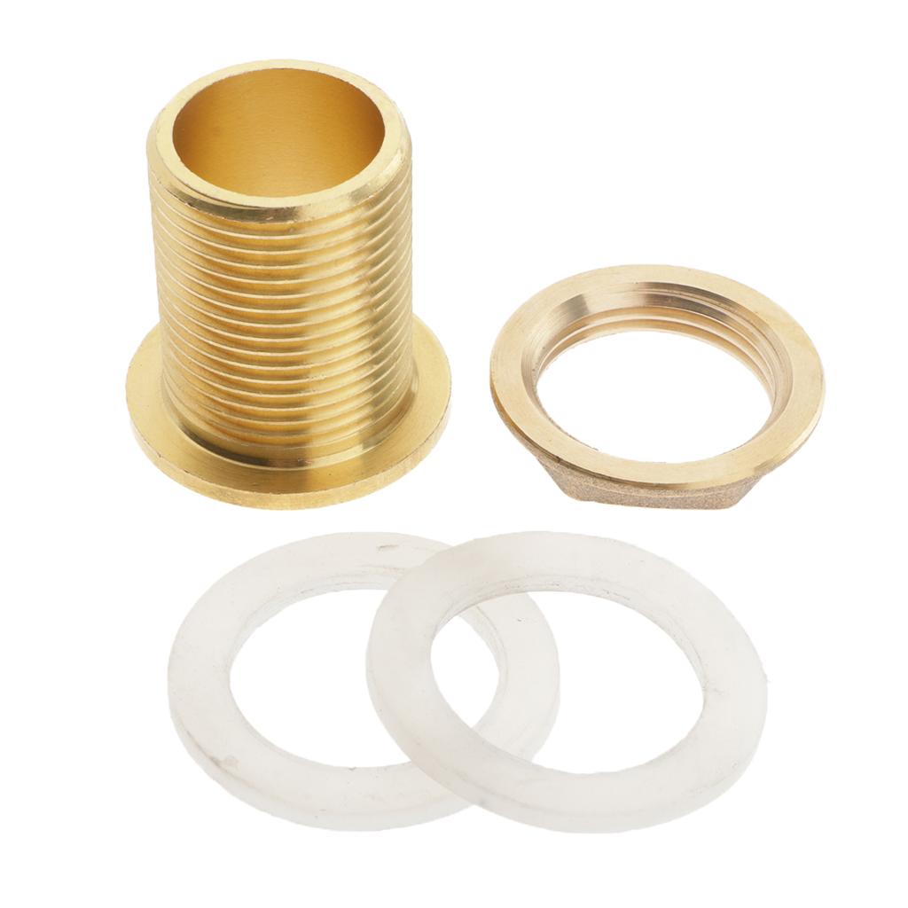 Brass Water Tank Connector Bulkhead Fitting with Rubber Ring DN25 45mm