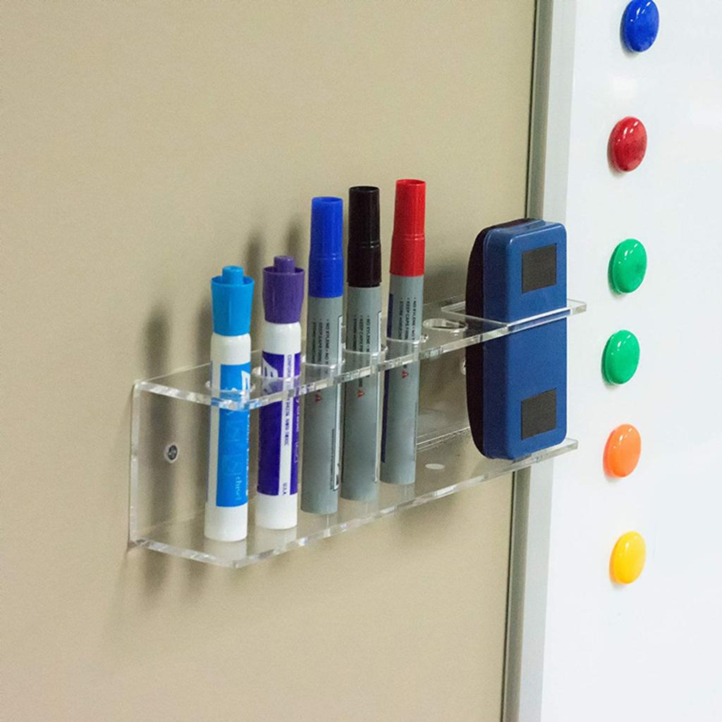Marker Pens Holder for Whiteboards, Wall Mount Dry Eraser Organizer Clear
