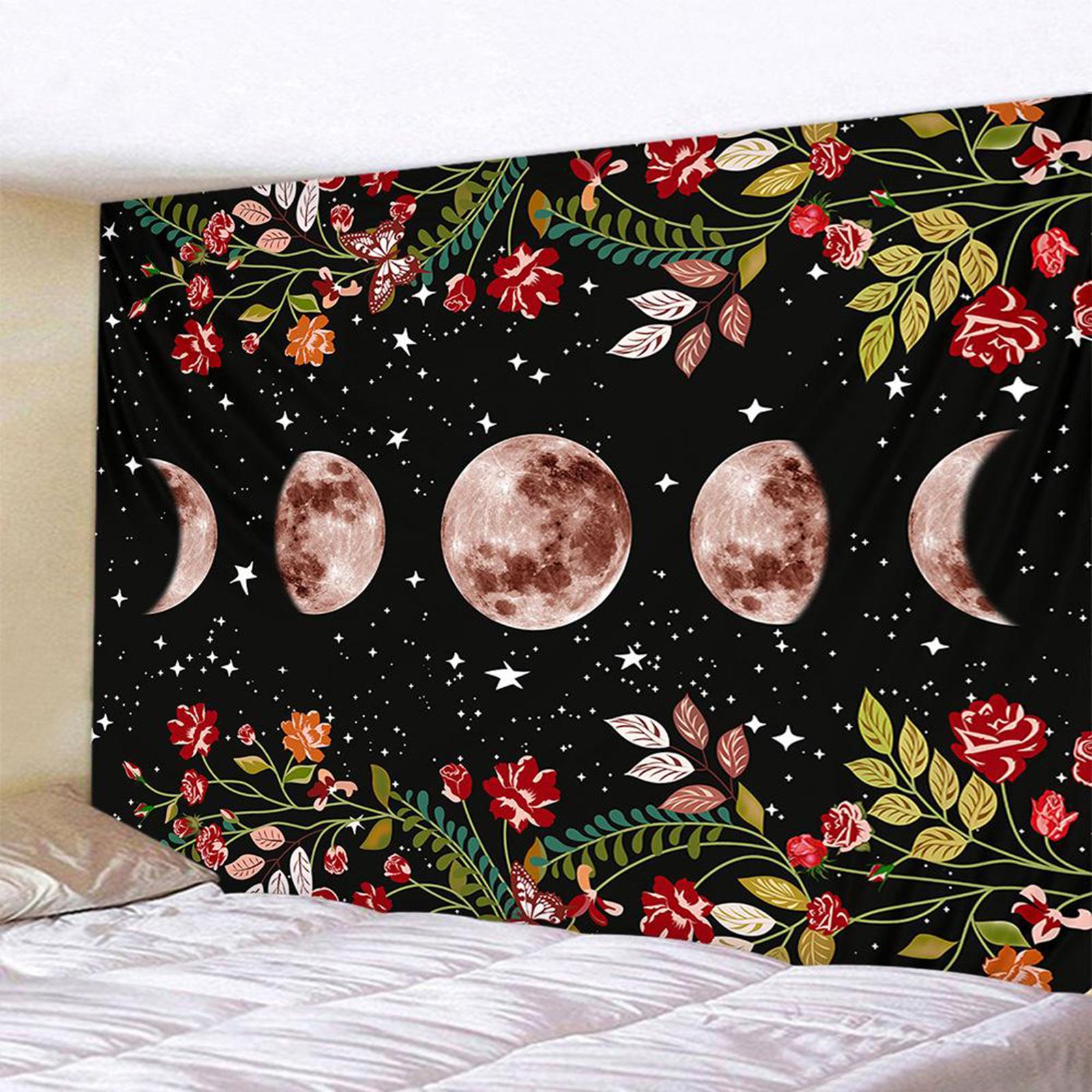 Garden Tapestry Moon Tapestries Flower Vine Wall Tapestry Style1 150x200cm