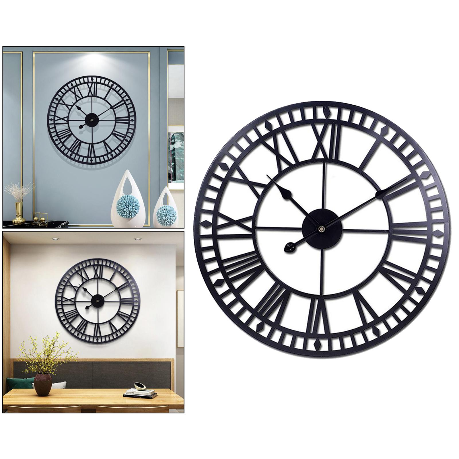 Vintage Wall Clock 40cm Clocks Quiet Swing Decorative Clocks Black