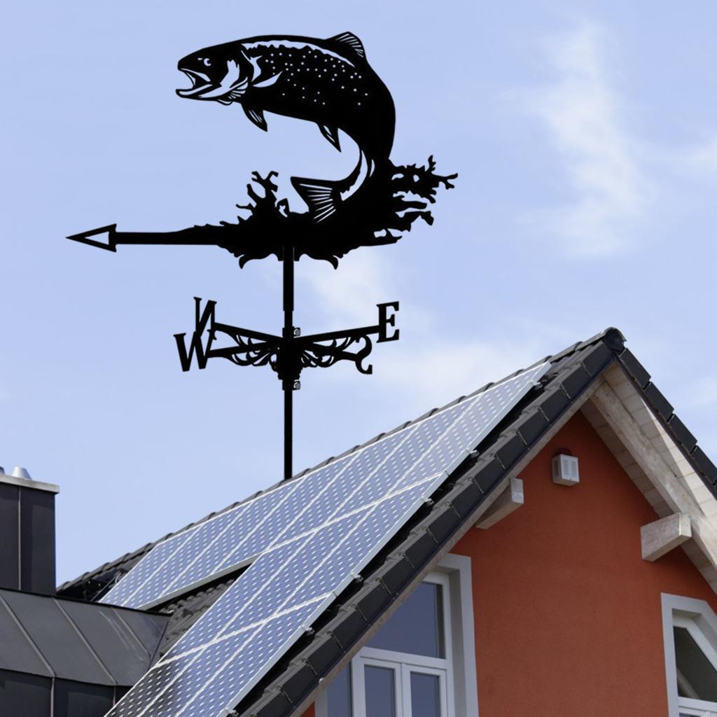 Stainless Steel Weathervane Weather Vane Yard Garden Barn Ornament Salmon