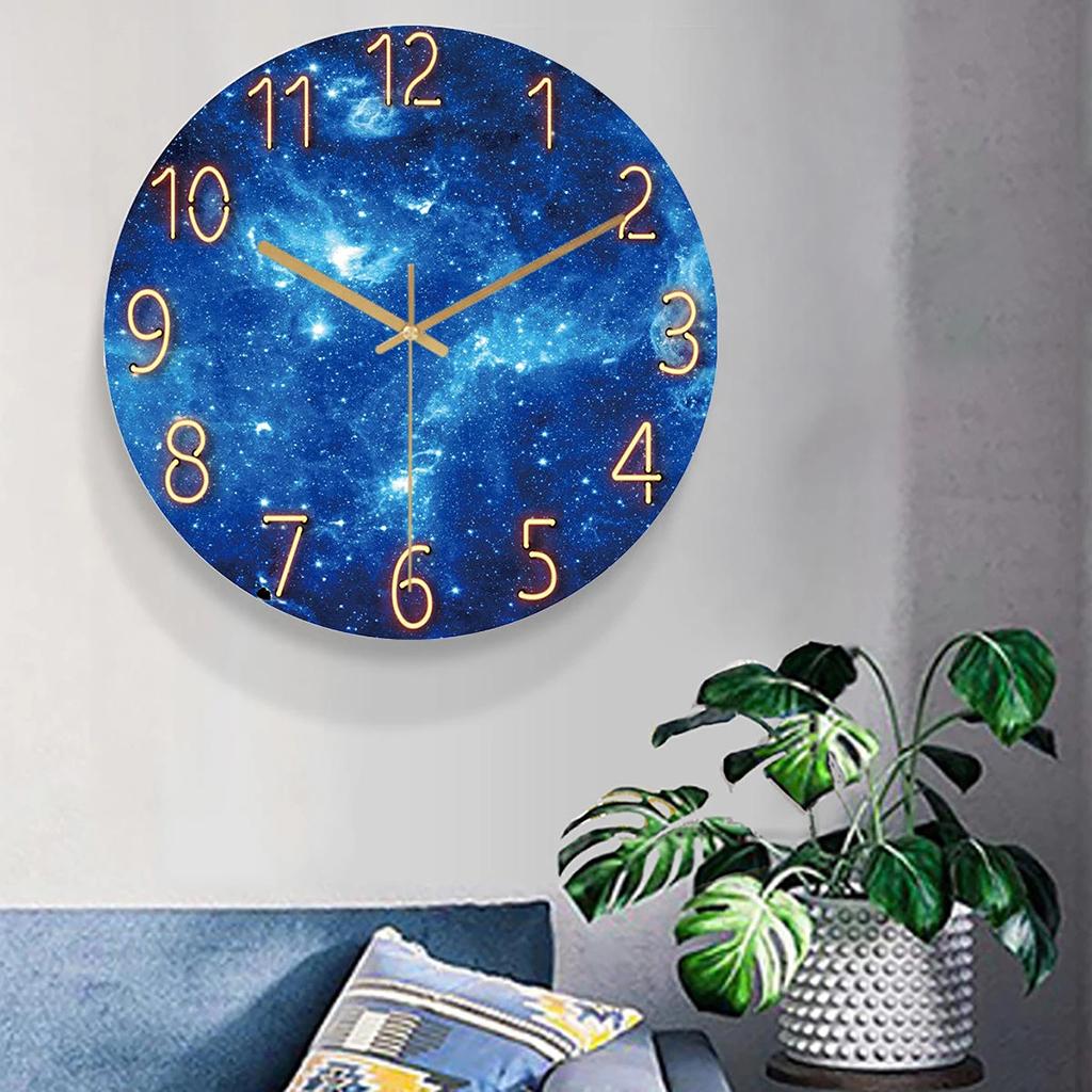 Modern Hanging Wall Clock Silent Non Ticking Quality Quartz Glass Clocks C