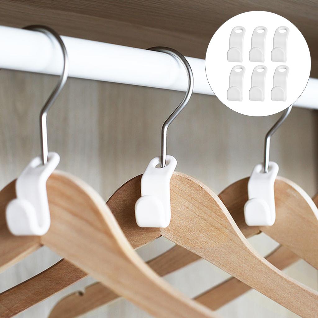 6x Clothes Hanger Connector Hooks Closet Hangers Organizer Space-saving Clip