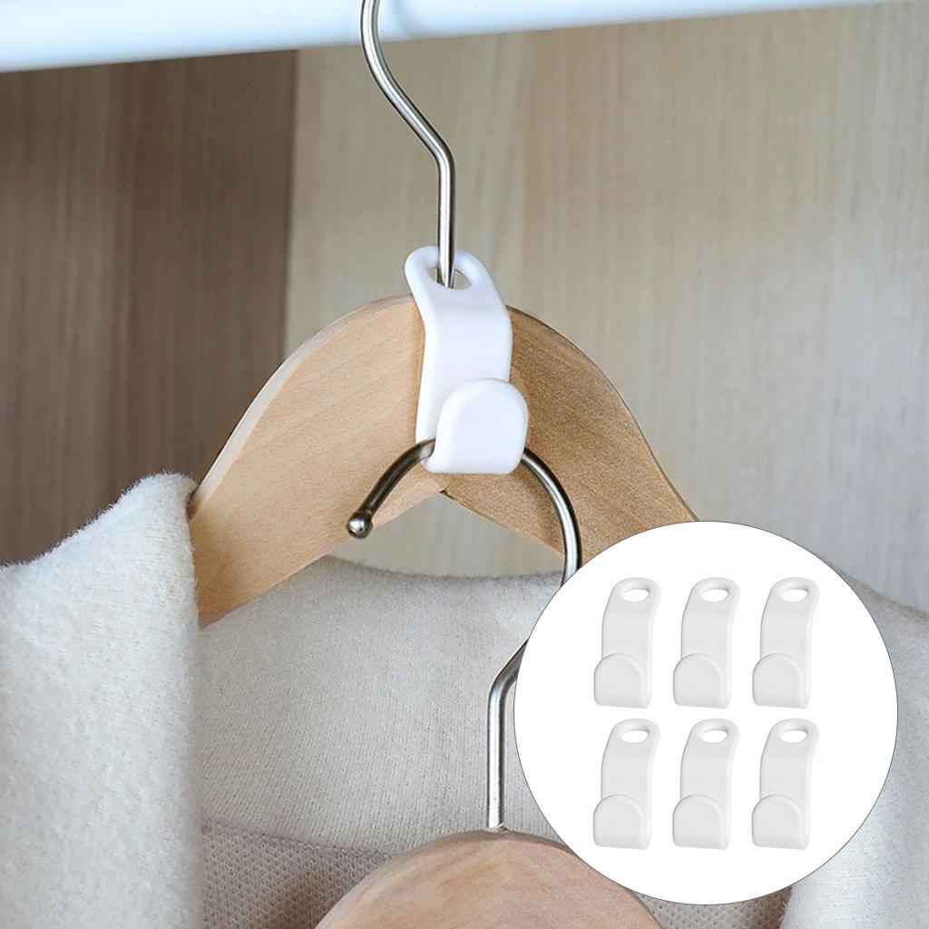 6x Clothes Hanger Connector Hooks Closet Hangers Organizer Space-saving Clip