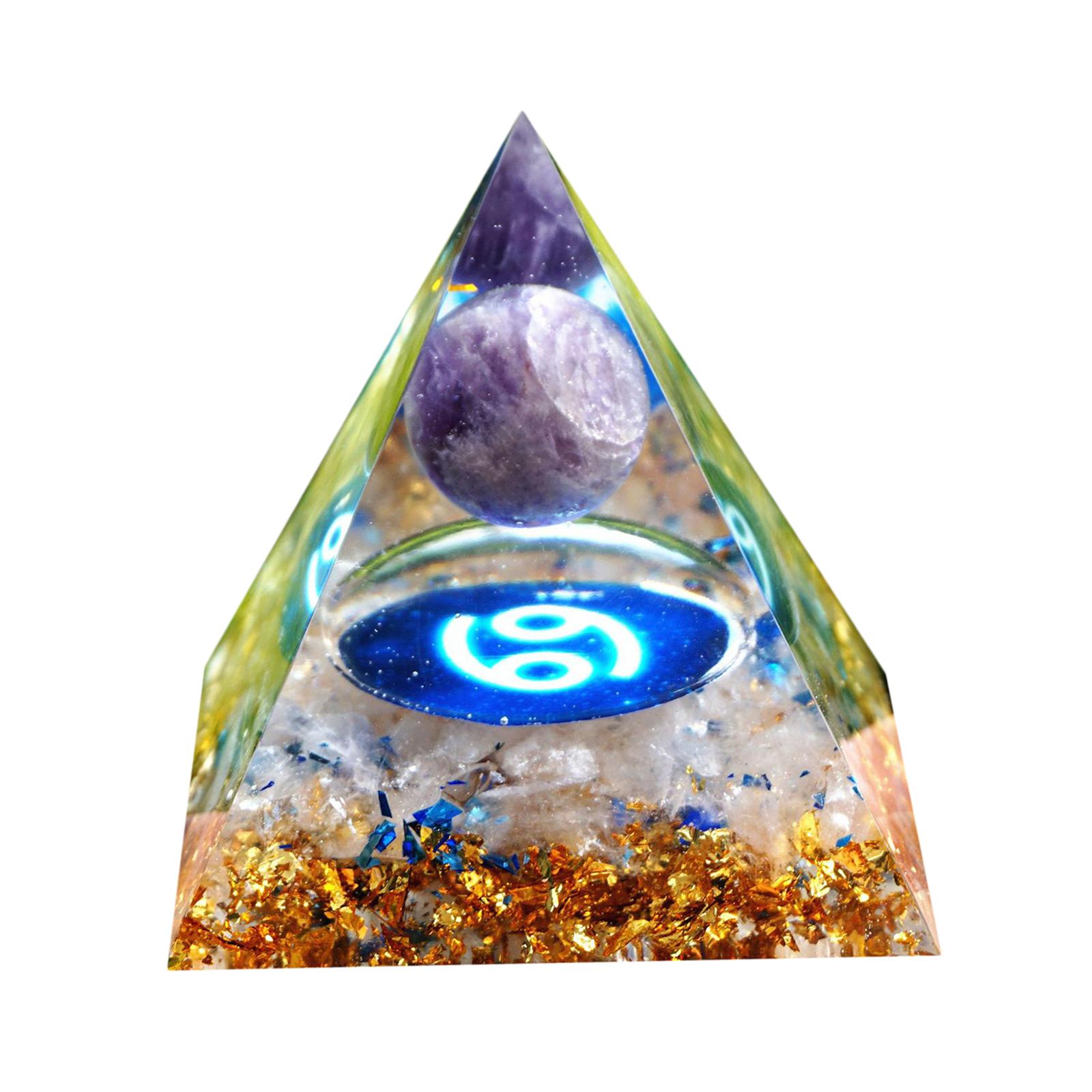 60mm Orgone Pyramid Energy Generator Natural Quartz Crystal Yoga Deco Cancer