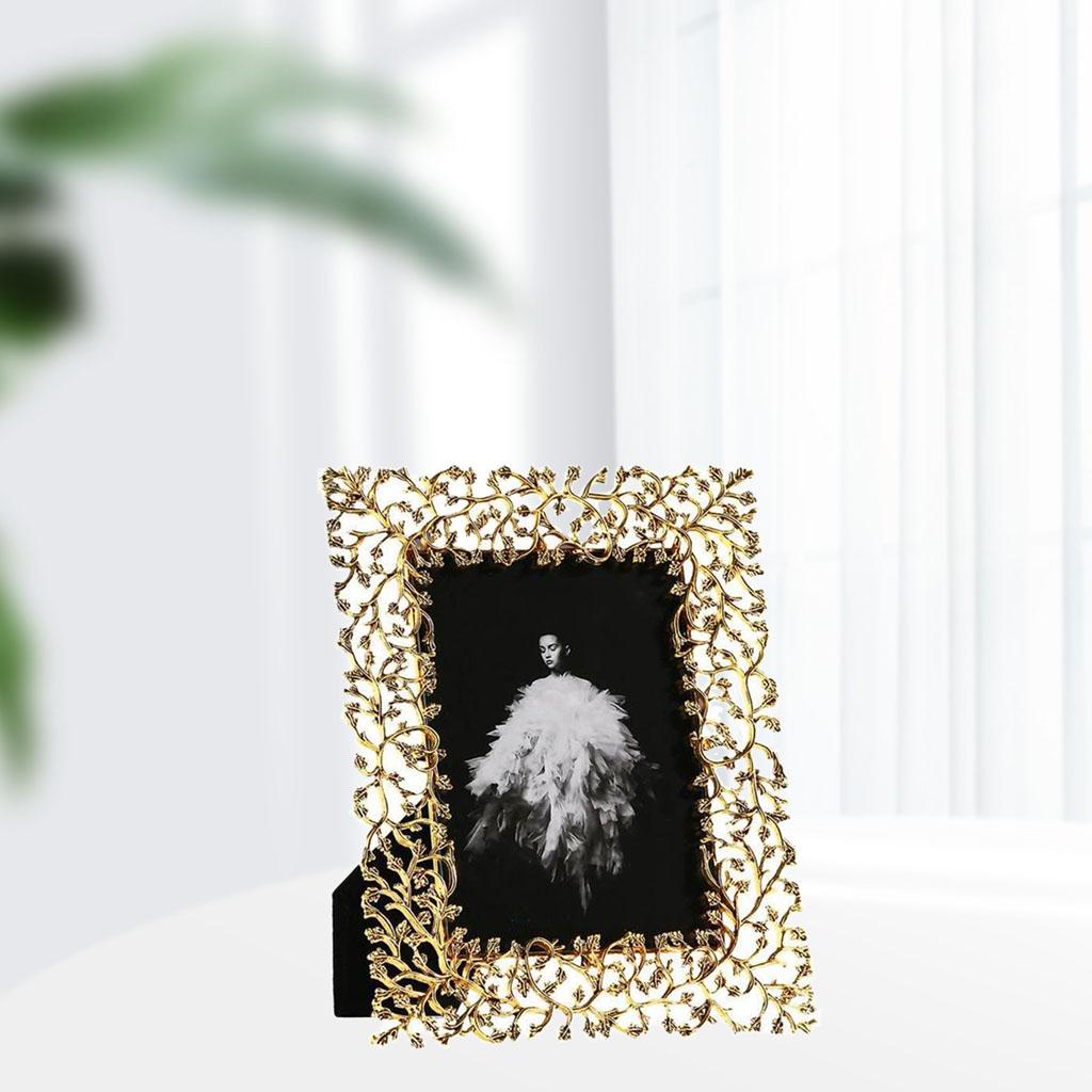 Gold Photo Frame Embossed Finishing Picture Holder Horizontal Vertical 6inch