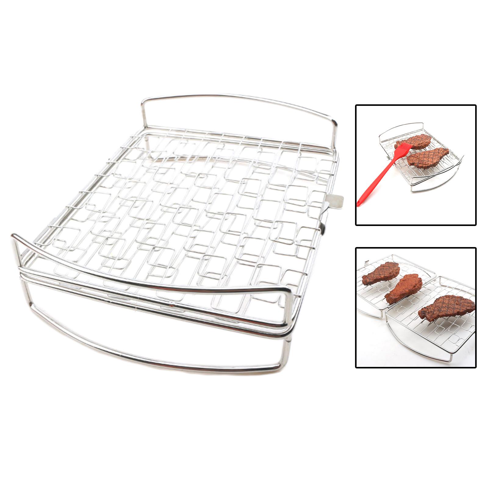 Barbecue Grilled Basket Net Stainless Steel Folding Grill Net Mesh Clip Net