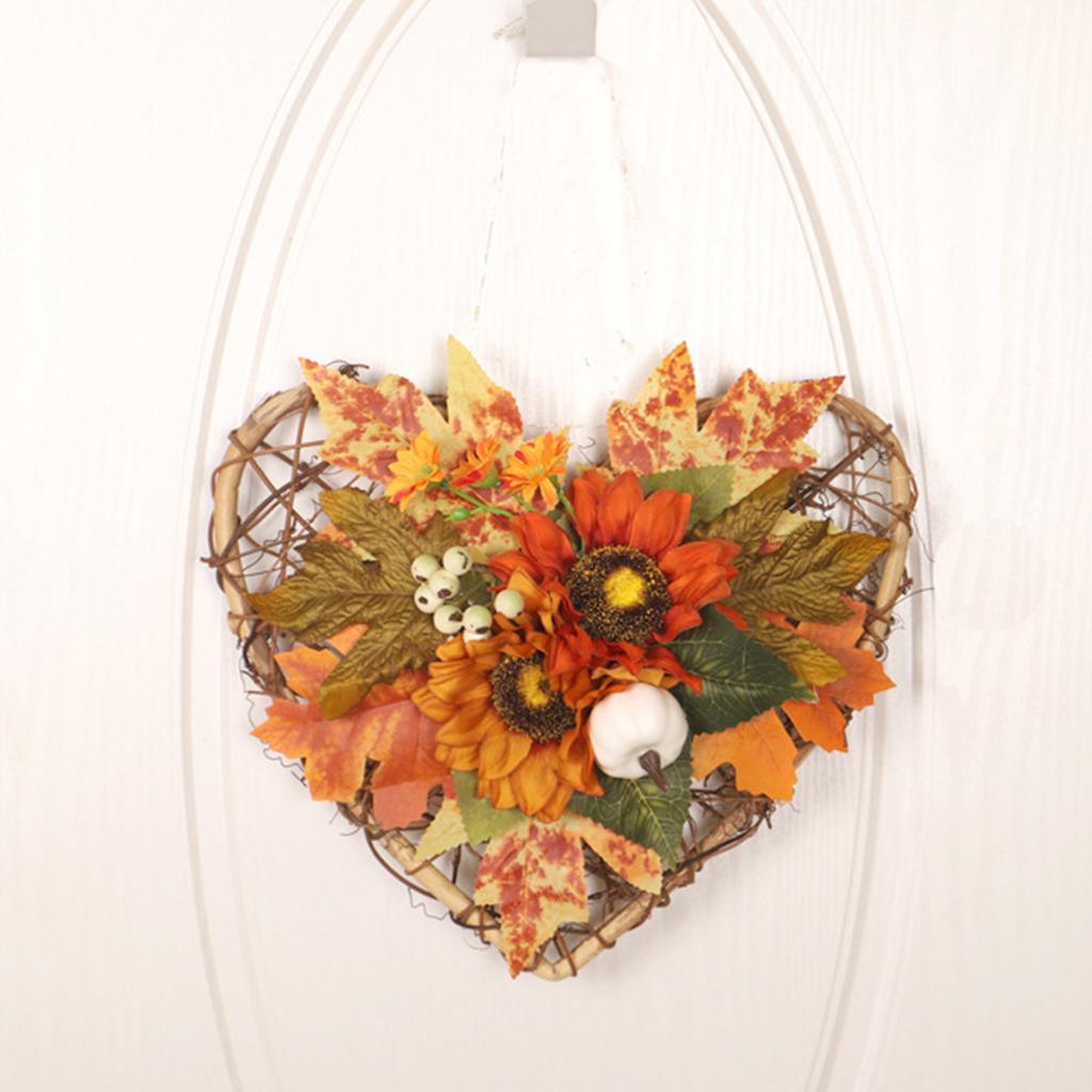 Fall Wreaths Autumn Front Door Artificial Sunflower Wreaths Wall Garlands