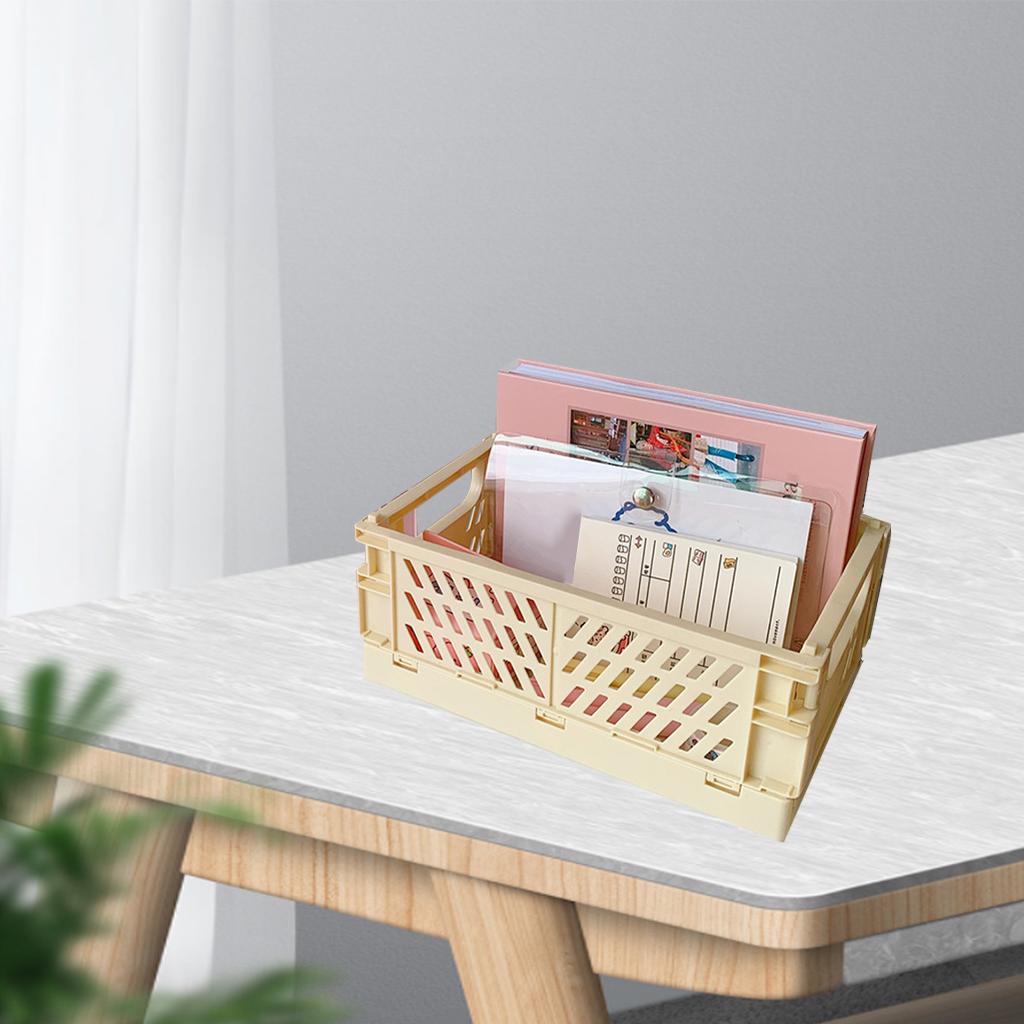 Plastic Storage Basket with Handles Mini for Drawers yellow