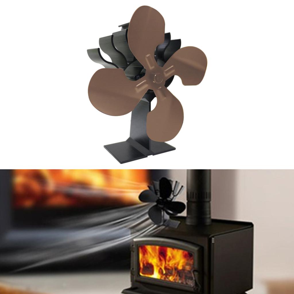 Heat Powered Stove Fan Wood Log Burner Fireplace Fan Eco Friendly Bronze