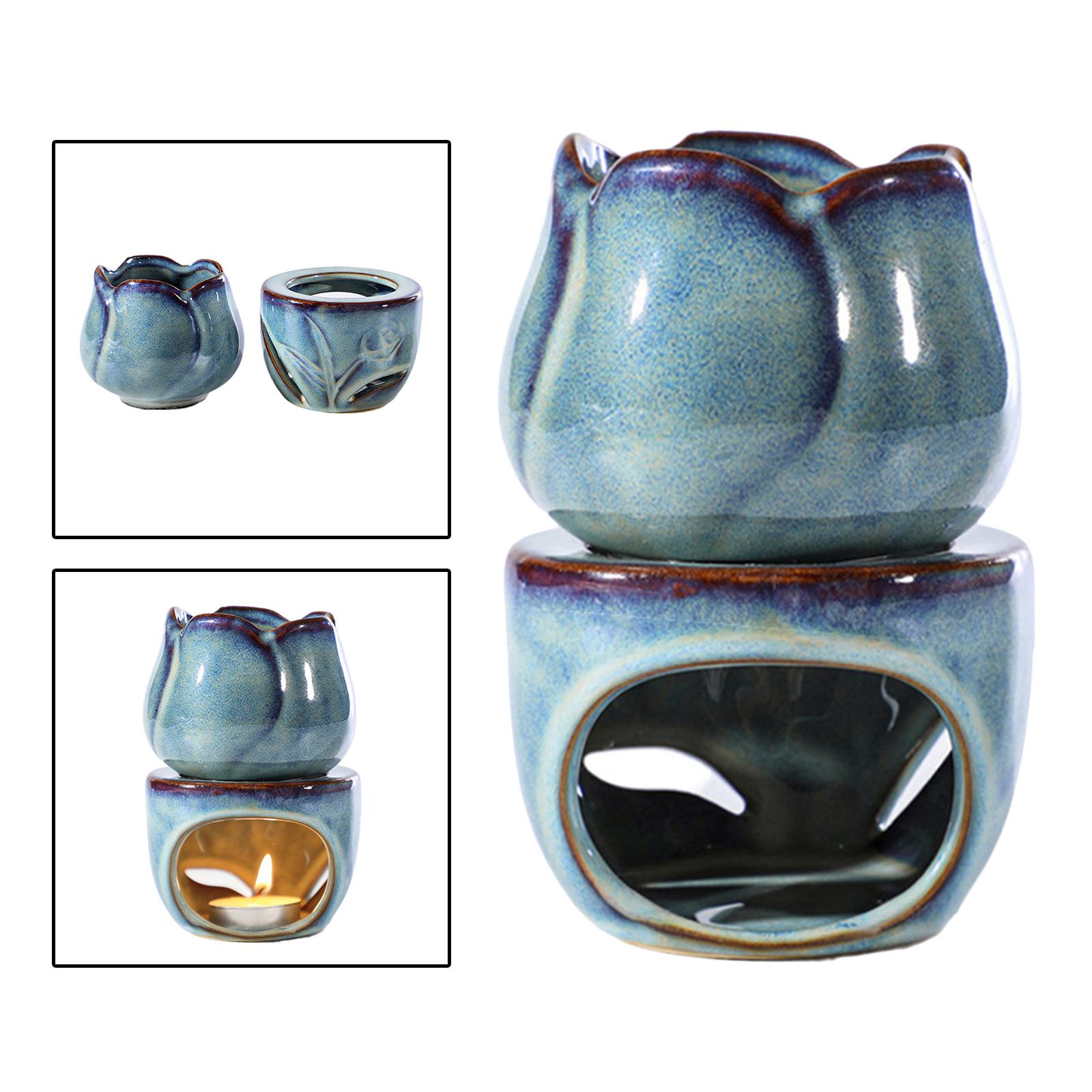 Ceramic Aromatherapy Oil Burner Tea Light Home Incense Wax Melt Candle Gift