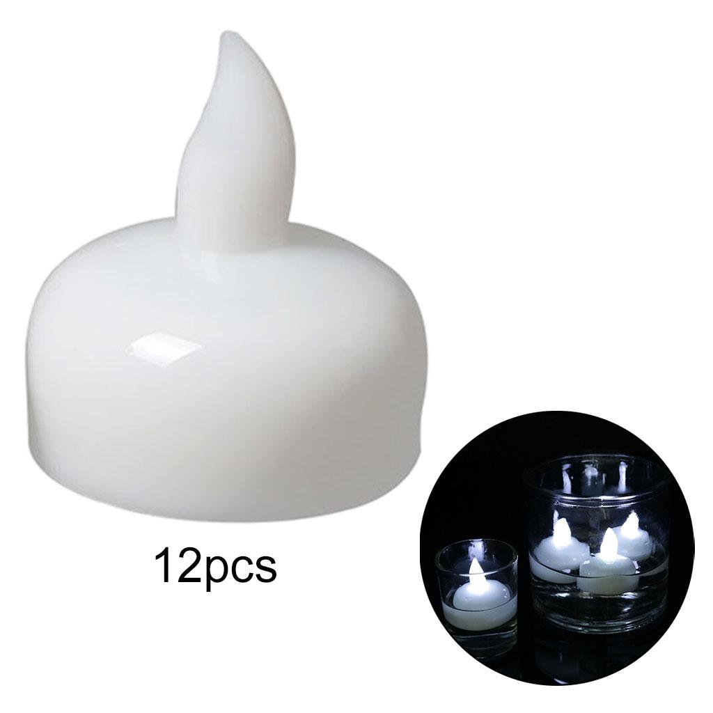 12PCS LED Floating Candles Flameless Waterproof Tea Light Cold white