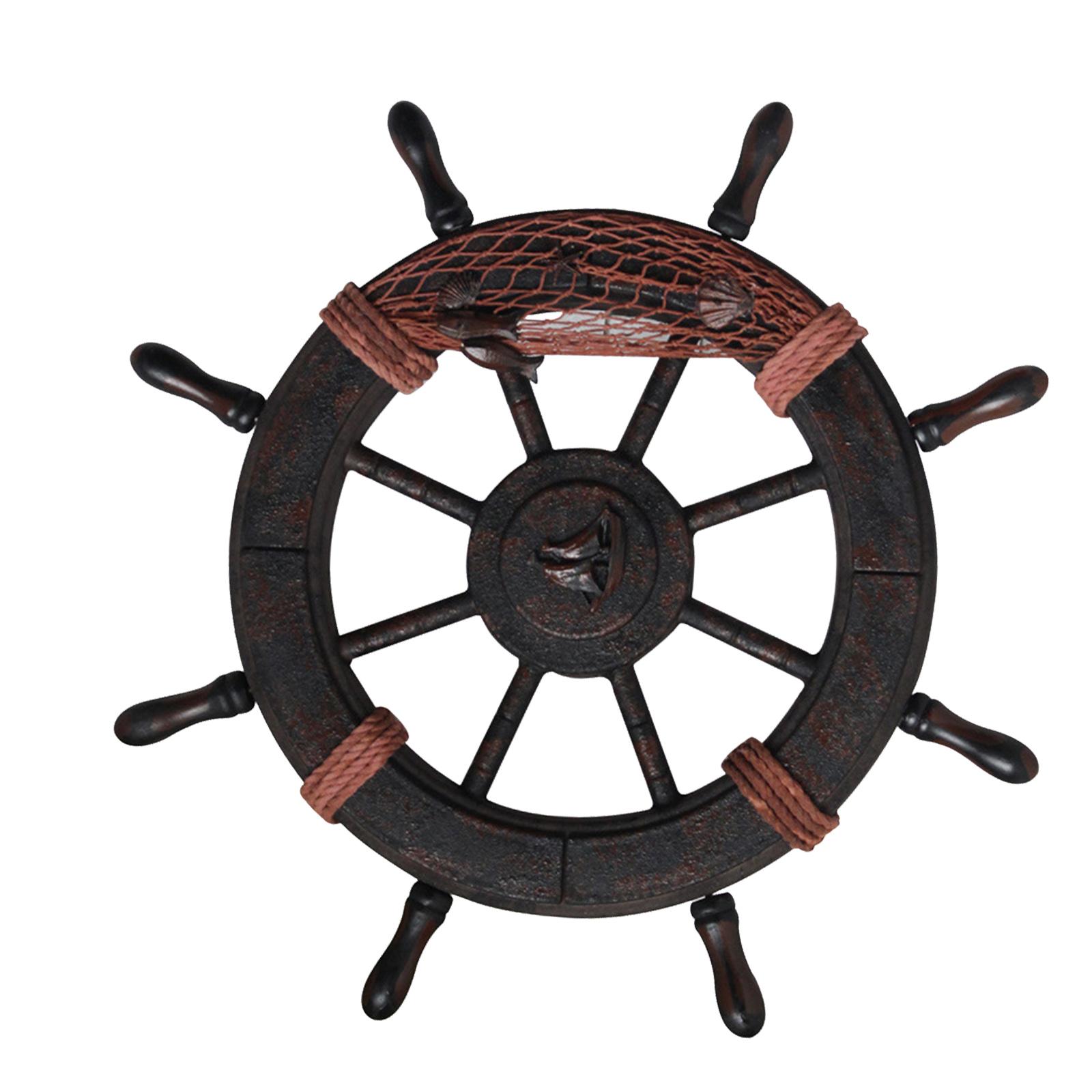Wood Ship Wheel Wall Hanging