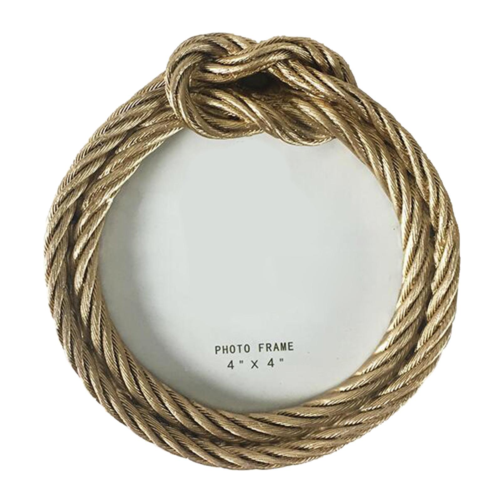 Rope Photo Frame Gold 4 Inches