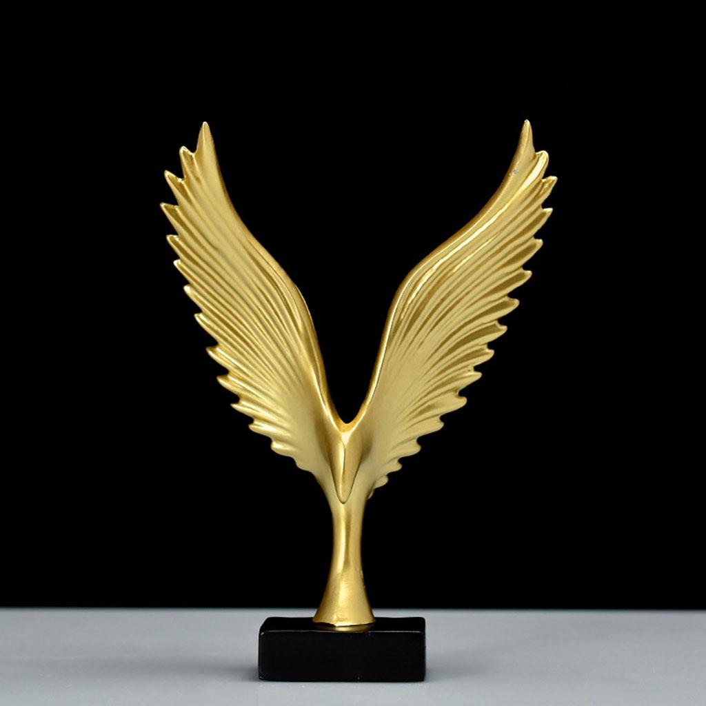 Eagle/Angel Wings Statue Resin Sculpture Figurine for Home Gold Bird