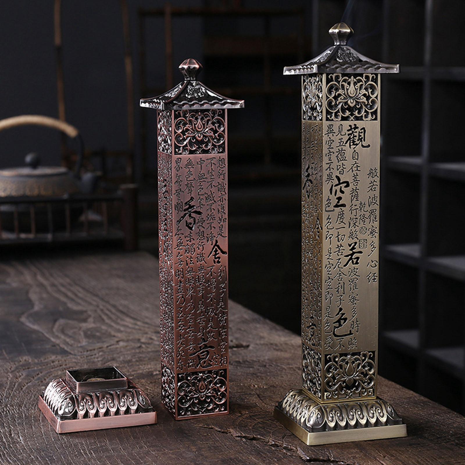 Room Incense Tower Burner Holder Censer Stand Fragrances Christmas Holiday Bronze 