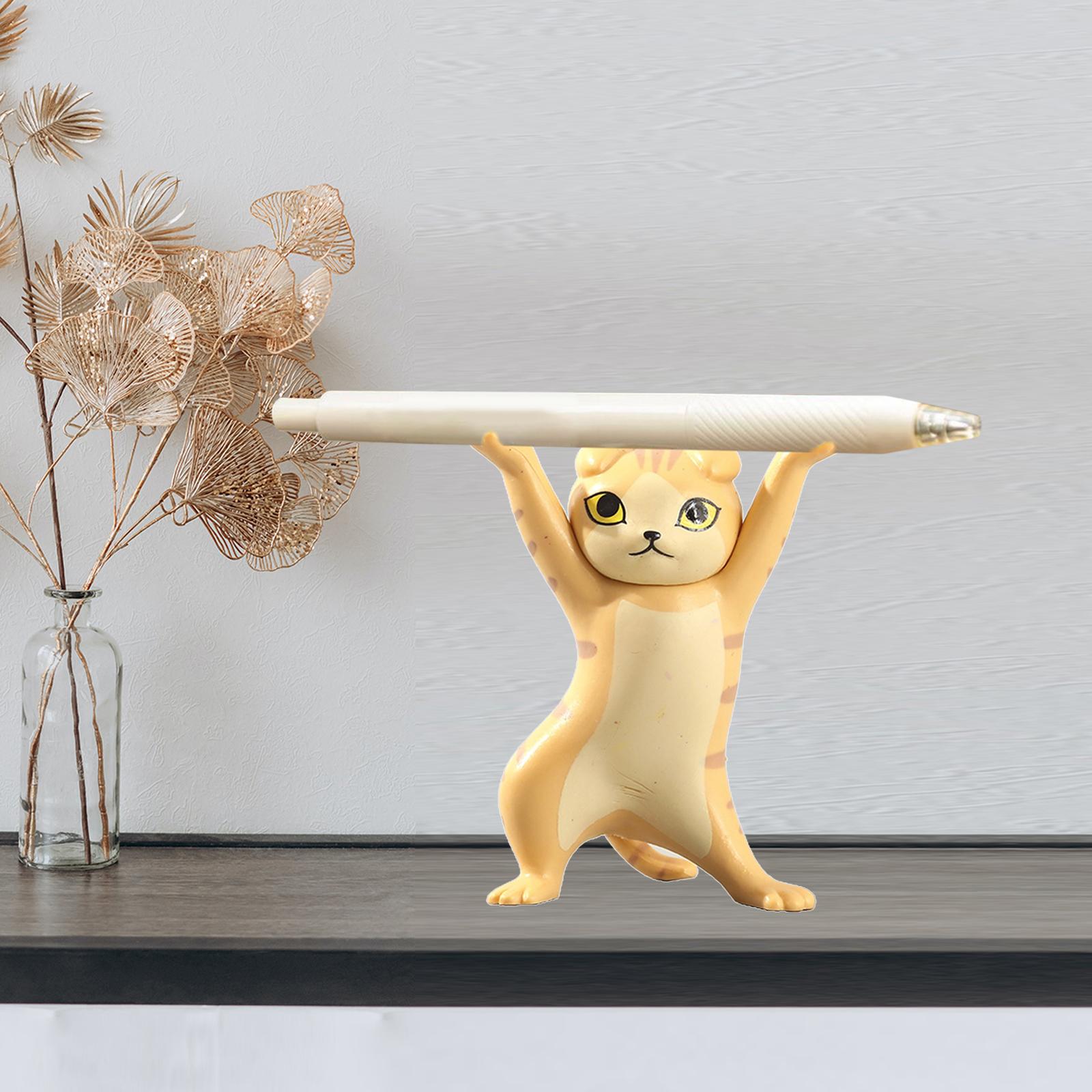 Dancing Cute Cats Dance Figure Action Toys Tabletop Sculpture Decoration Yellow