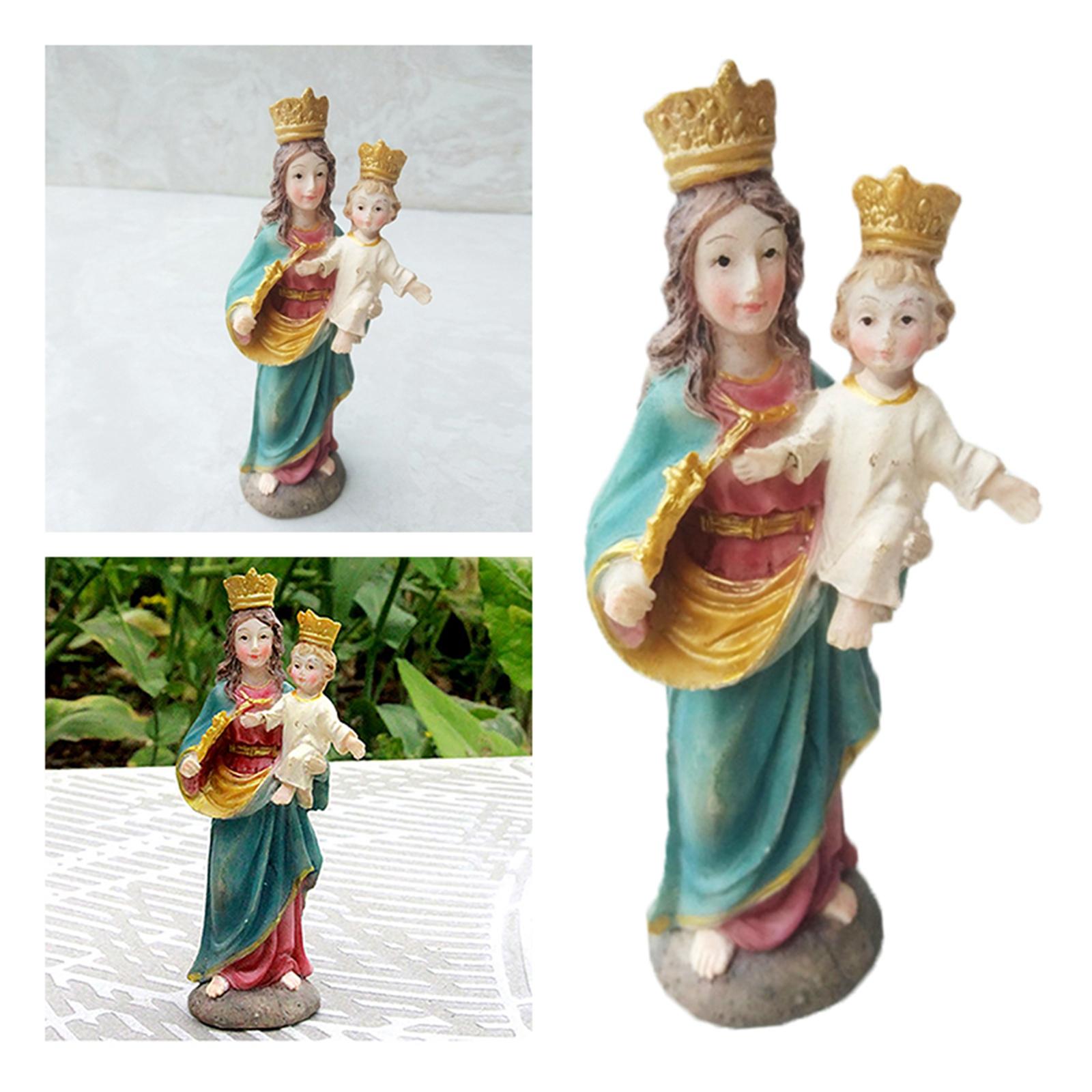 Hand Painted Nativity Figurine Religious Spiritual Tabletop Decorative F