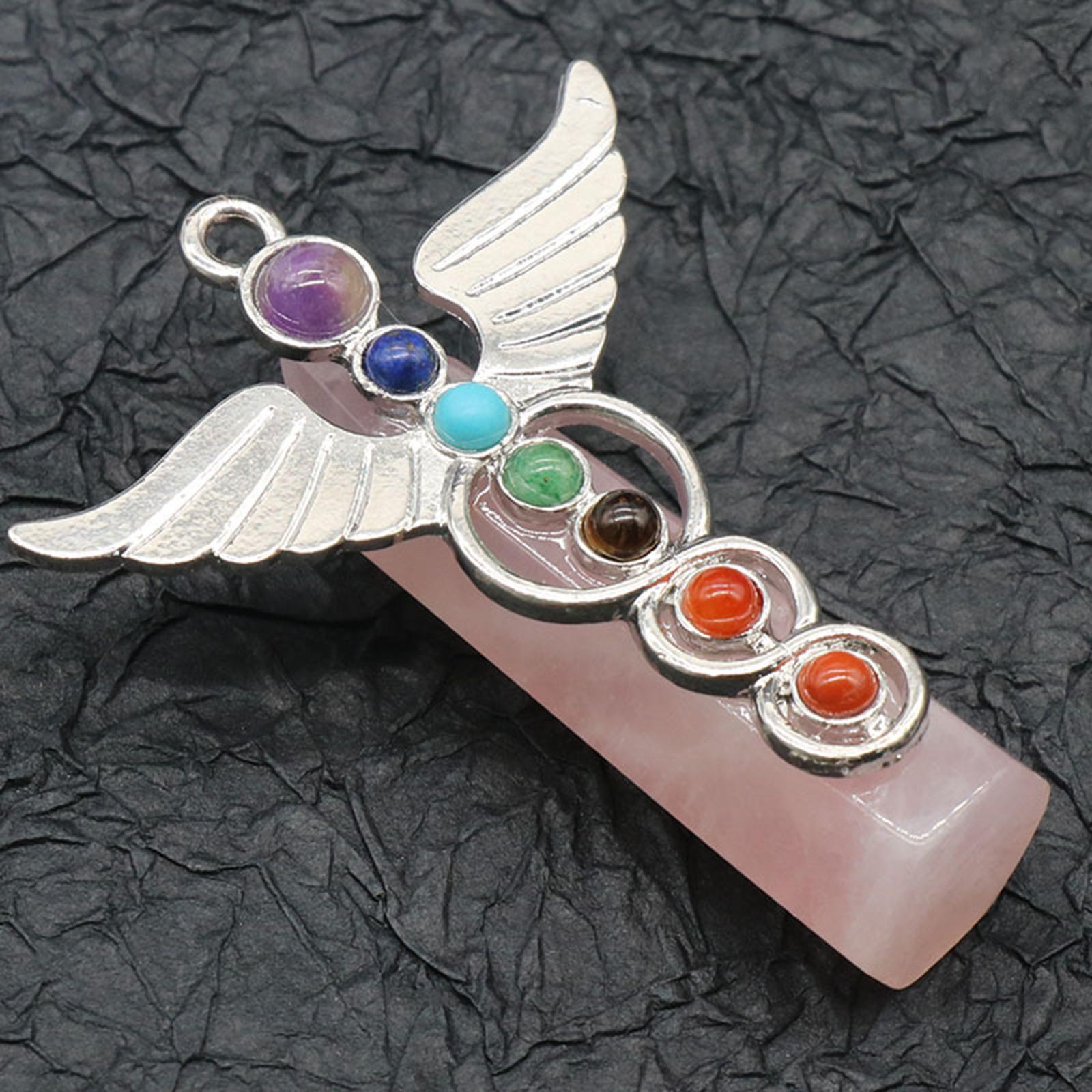 Angel Shaped Crystal Chakras Pendant Charm for Necklace Jewelry Making