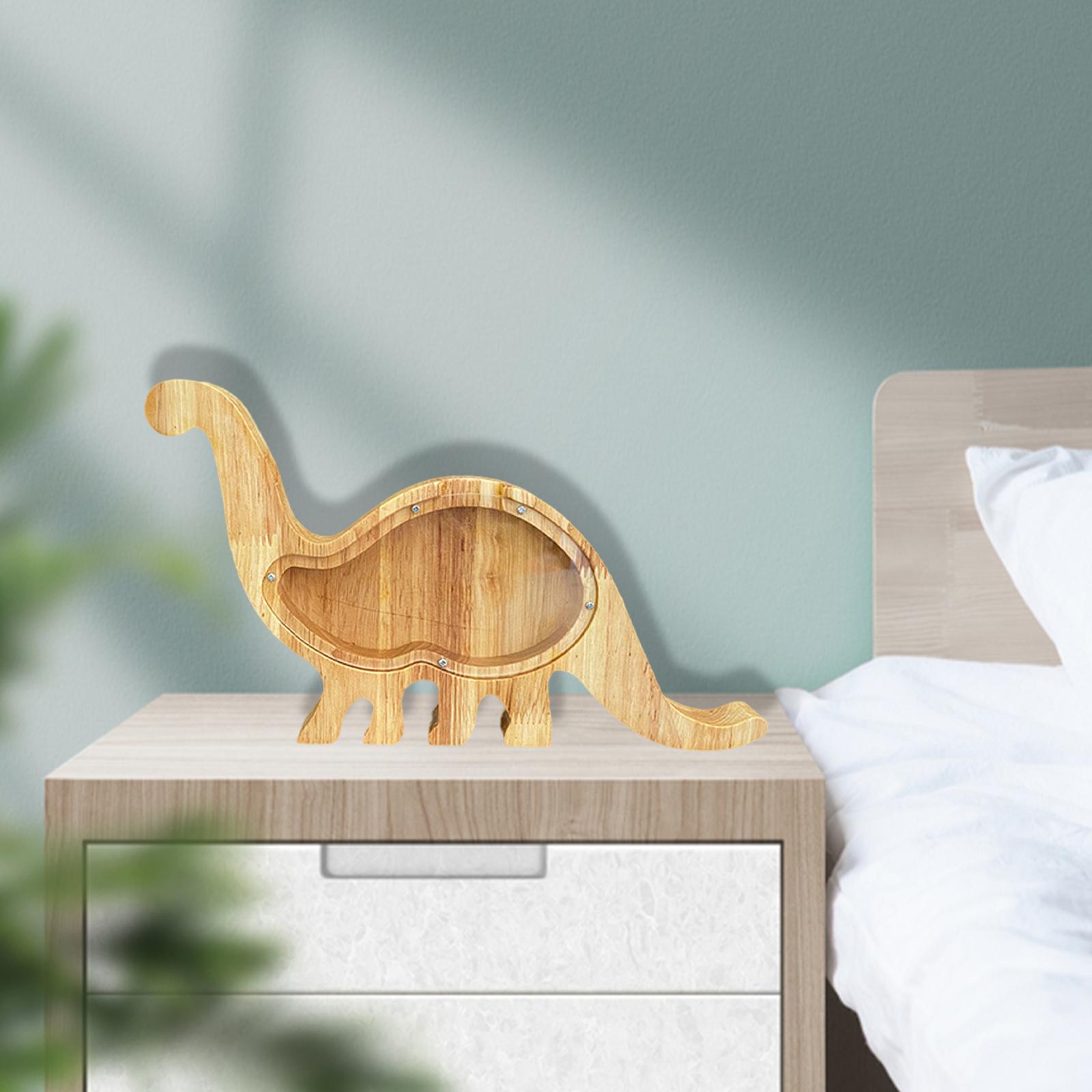 Cute Dinosaur Figurine Bank Coin Saving Box Ornament for Bedroom Cabinet