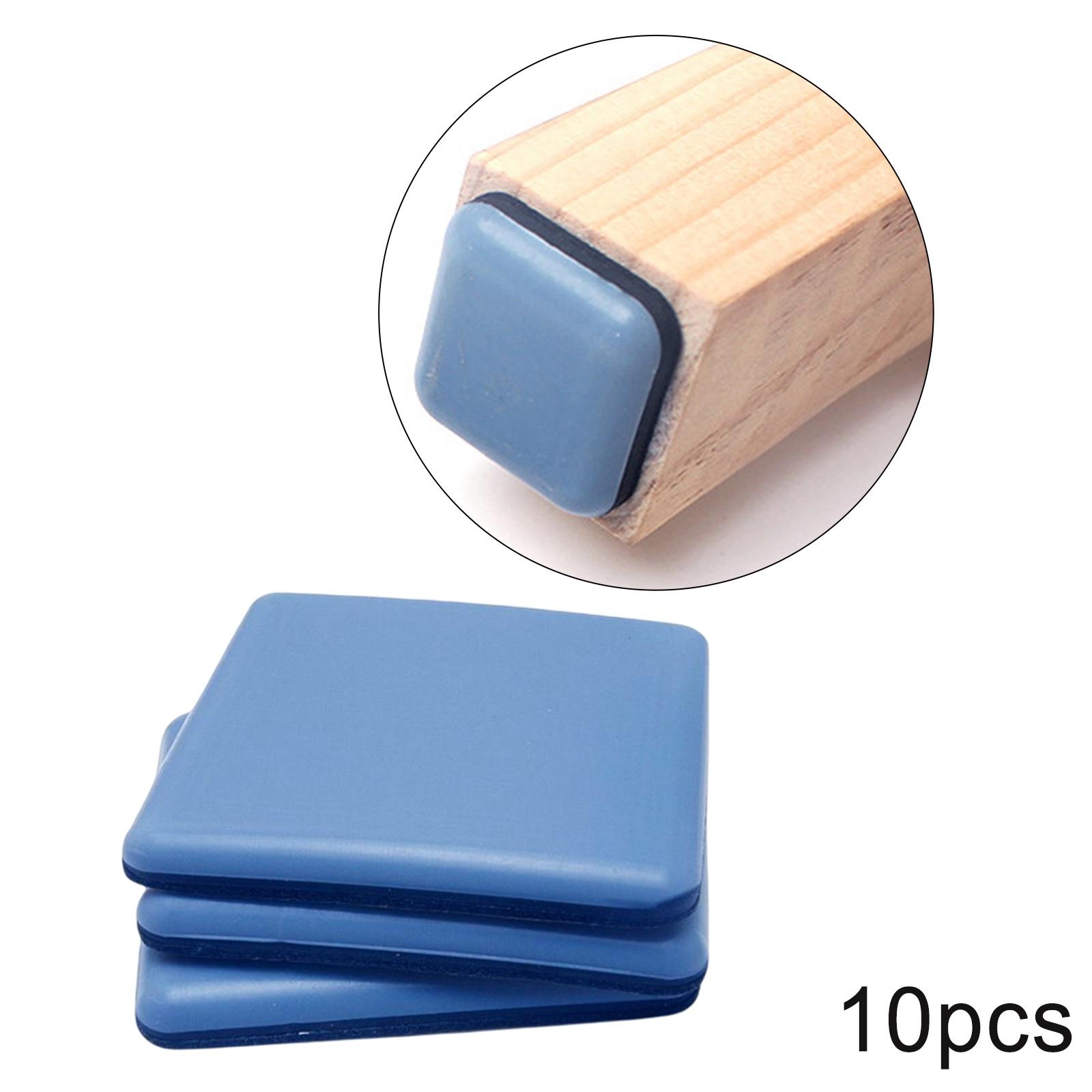 10x Slider Pad Furniture Floor Mat Self Adhesive Chair Leg Pad blue 25x25mm