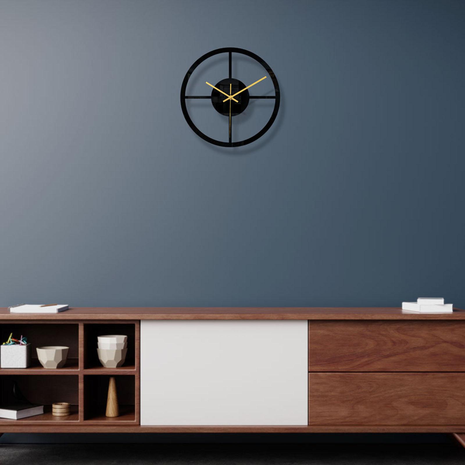 Minimalist Wall Clock Gift Decor Home Silent Clocks Acrylic Black Art  D