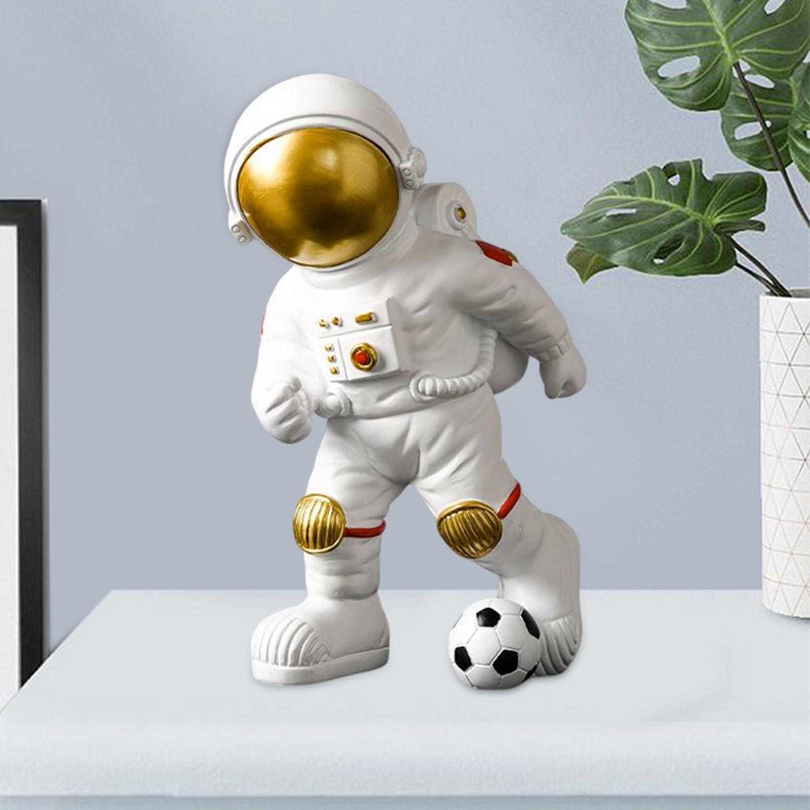 Astronaut Statue Resin Craft Figure Kids Gift Home Decor Spaceman Figurine 24.5x13x14.5CM