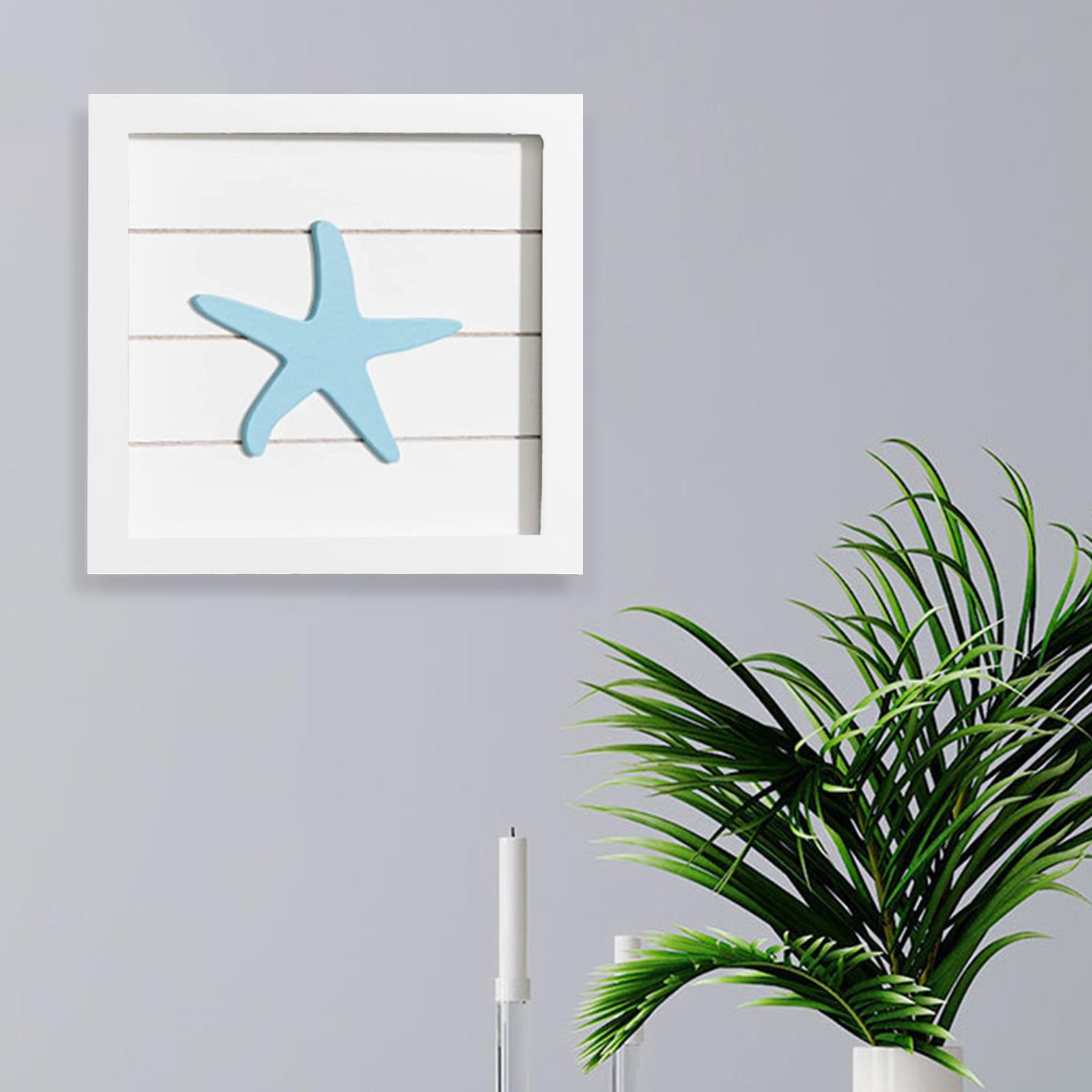 Wall Sculptures Ocean Theme Beach Wood Plaque Signs Starfish