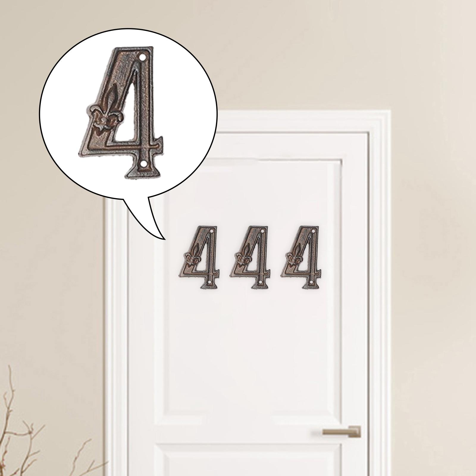 Metal Digit Door Plaque Address Number Sign Doorplate 4