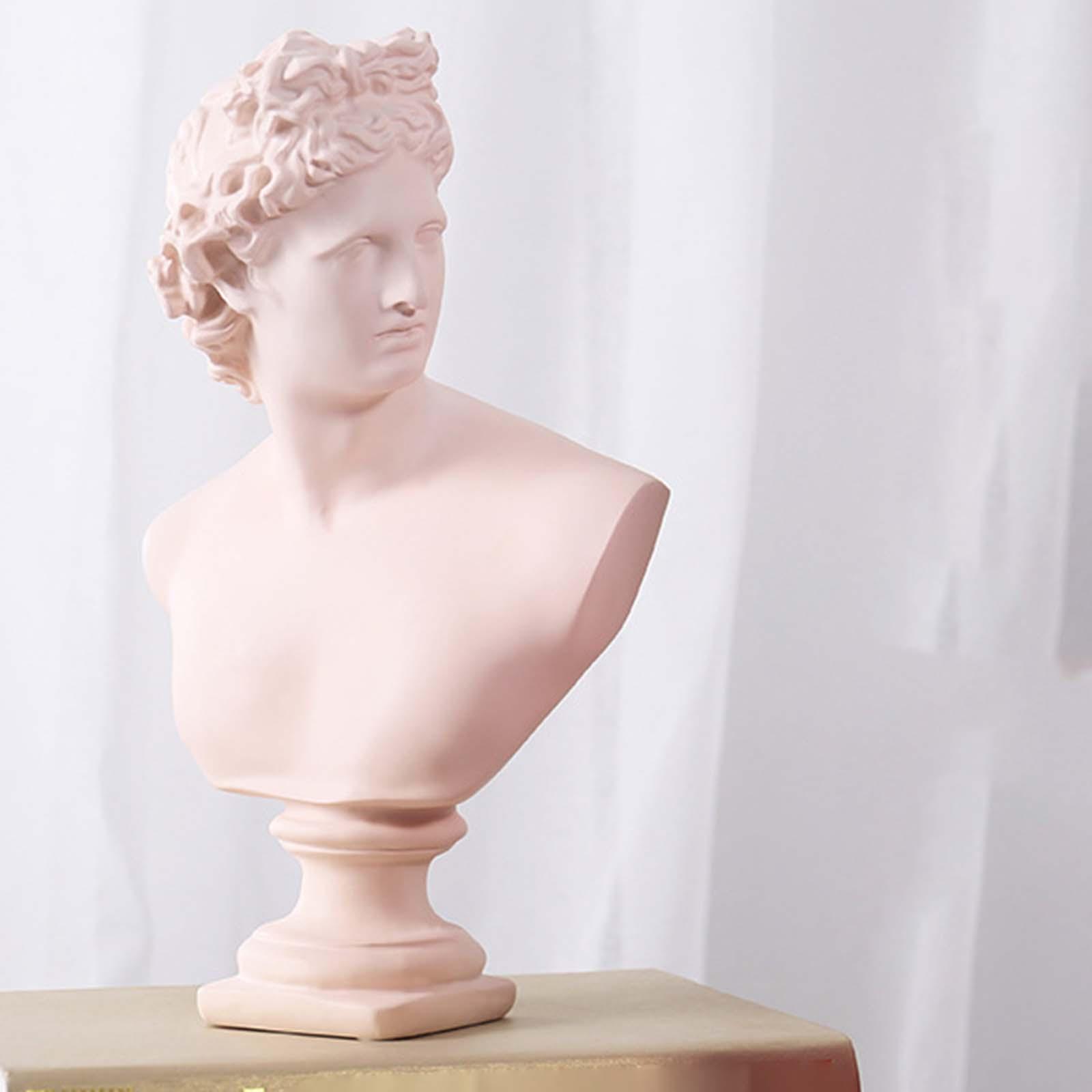 David Statue Greek David Bust Sculpture for Home Decor Cream White