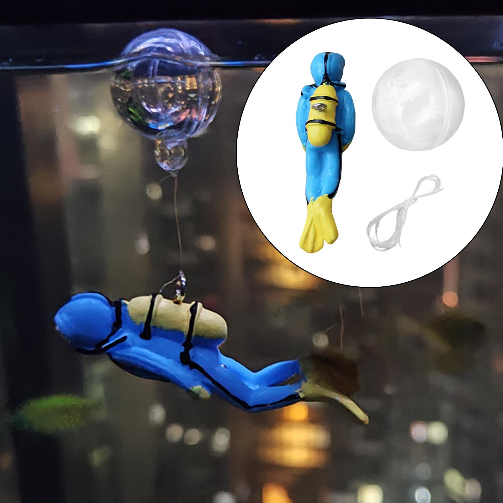 Miniature Diver Action Figure Diving Model Ocean Scene Aquarium Decoration Blue
