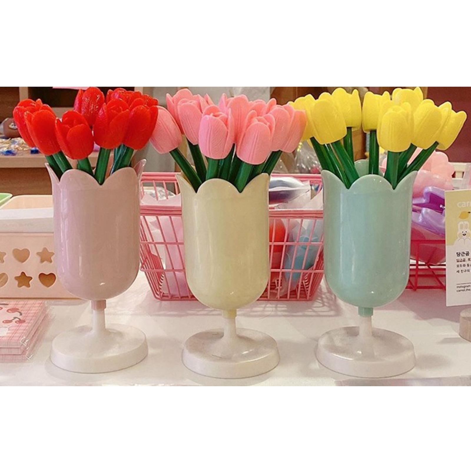3xPen Holder Table Vase Photo Props Pencil Organizer Flowerpot Office Red