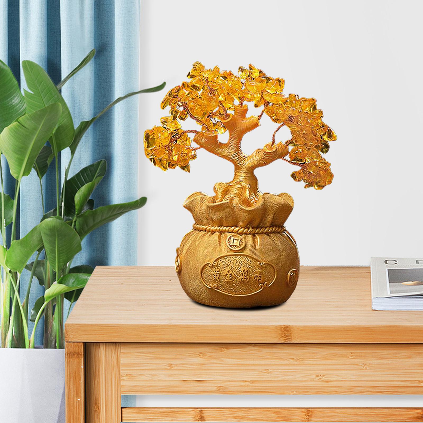 Feng Shui Money Tree Tabletop Ornament for Indoor Spring Festival Decoration M StyleC