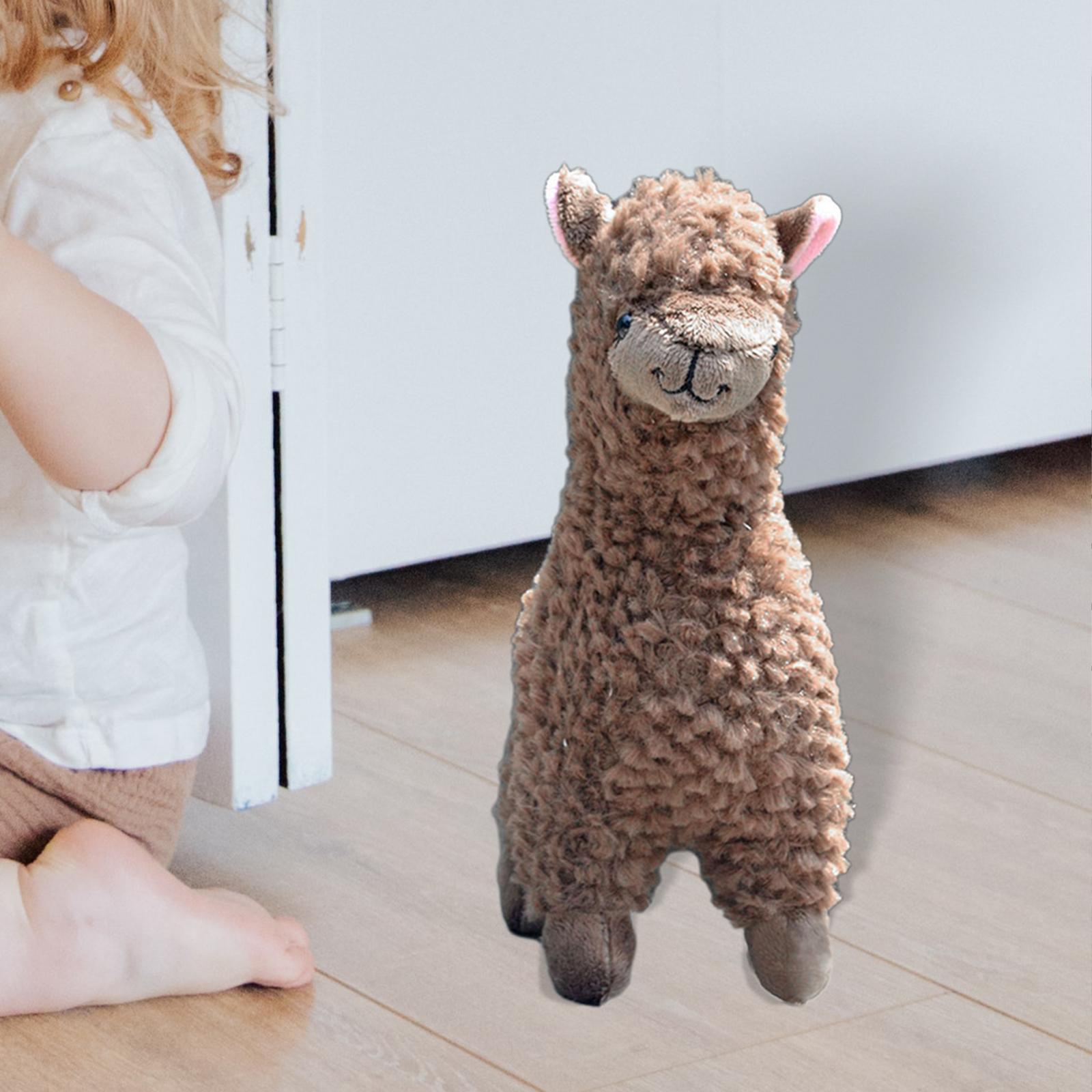 Animal Plush Toys Small Doll Alpaca Soft Ornaments for Kids Girls Boys Gifts Brown