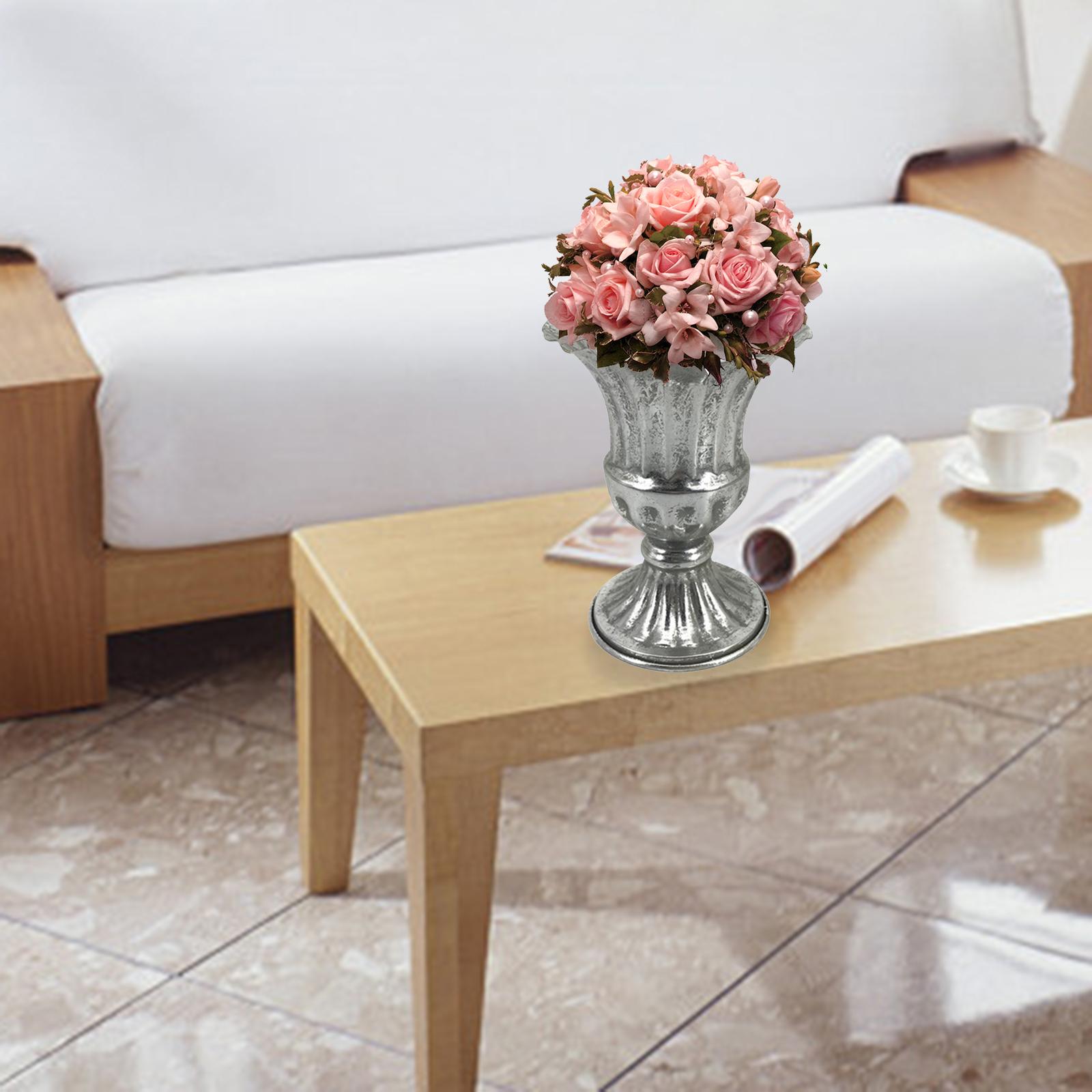 Vase Planter Flower Pot Decorative for Living Room Table Centerpieces Home Silver