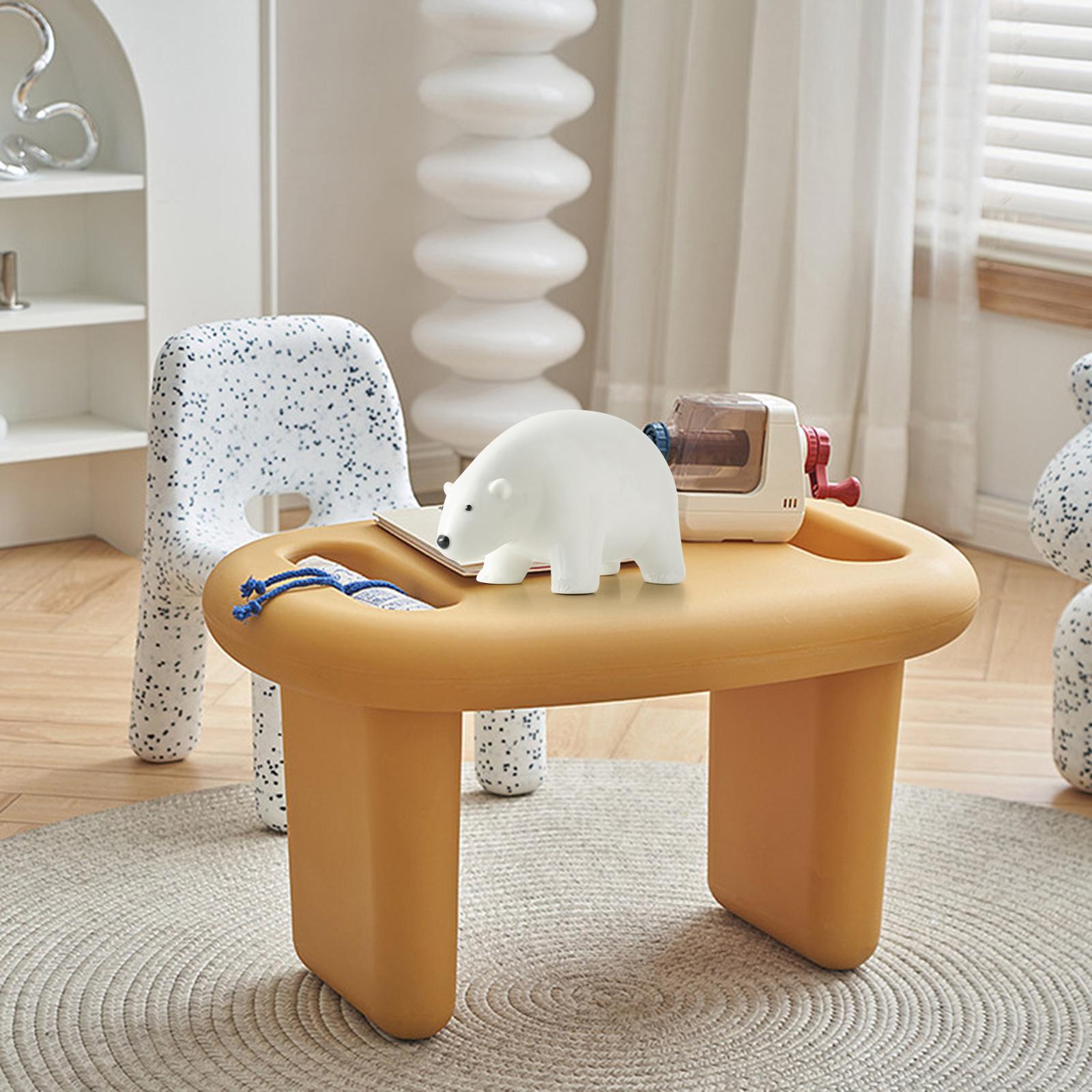 Modern Polar Bear Figurine Ceramic Animal Statue for Bookshelf Living Room
