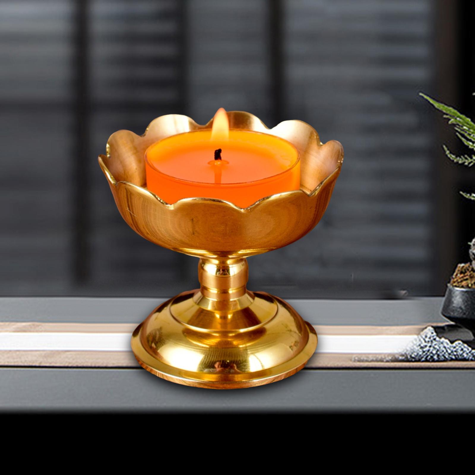 Retro Style Butter Lamp Holder Buddhist Supplies Home Decor Ornaments Brass