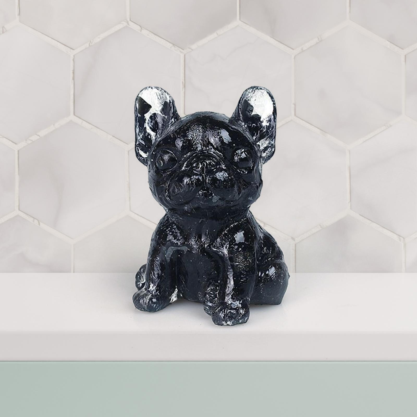 French Bulldog Figurine Ornament Small for Bedroom Desktop Collectible Black