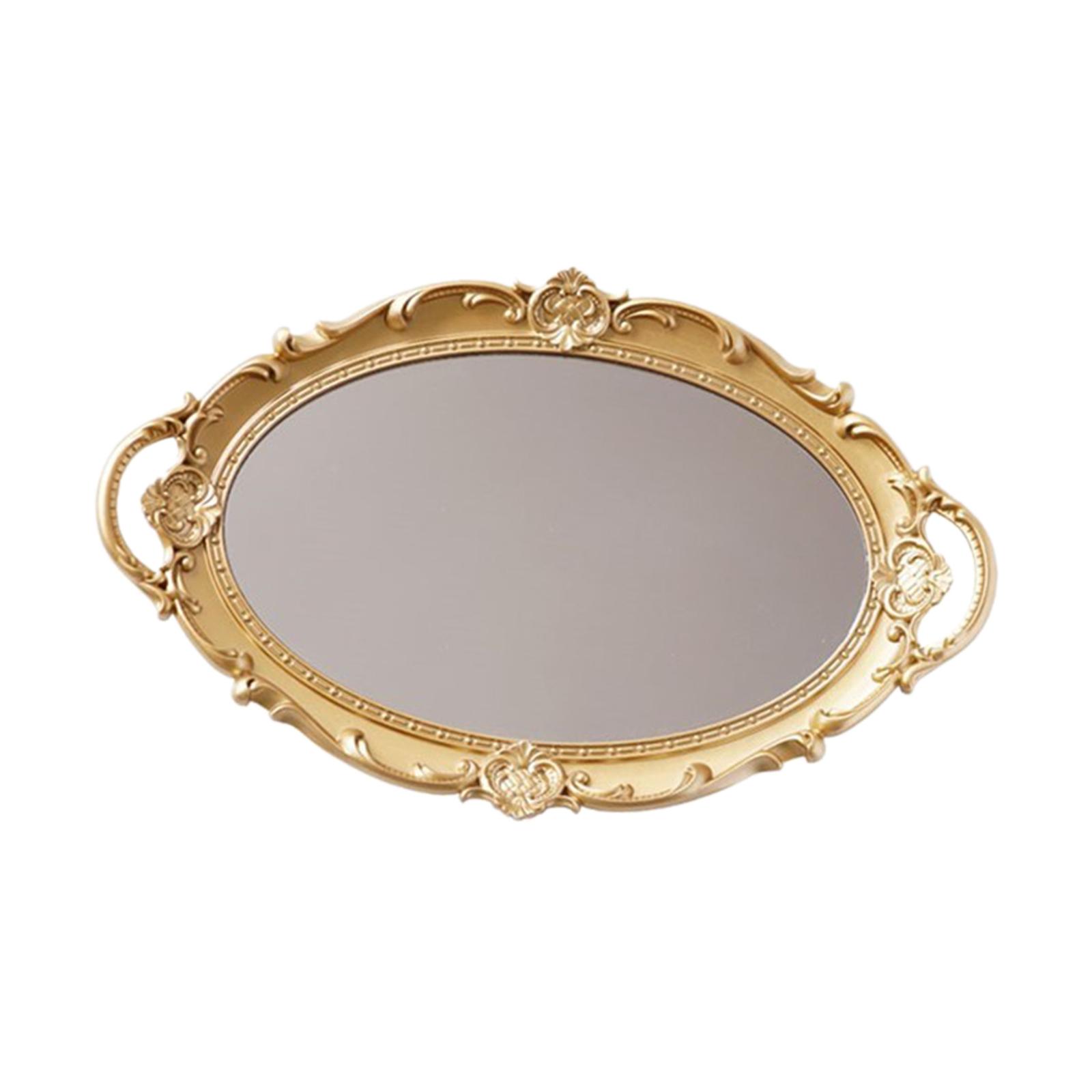 Ornate Mirror Vanity Tray Storage Organizer Jewelry Trinket Cabinet Home Aureate