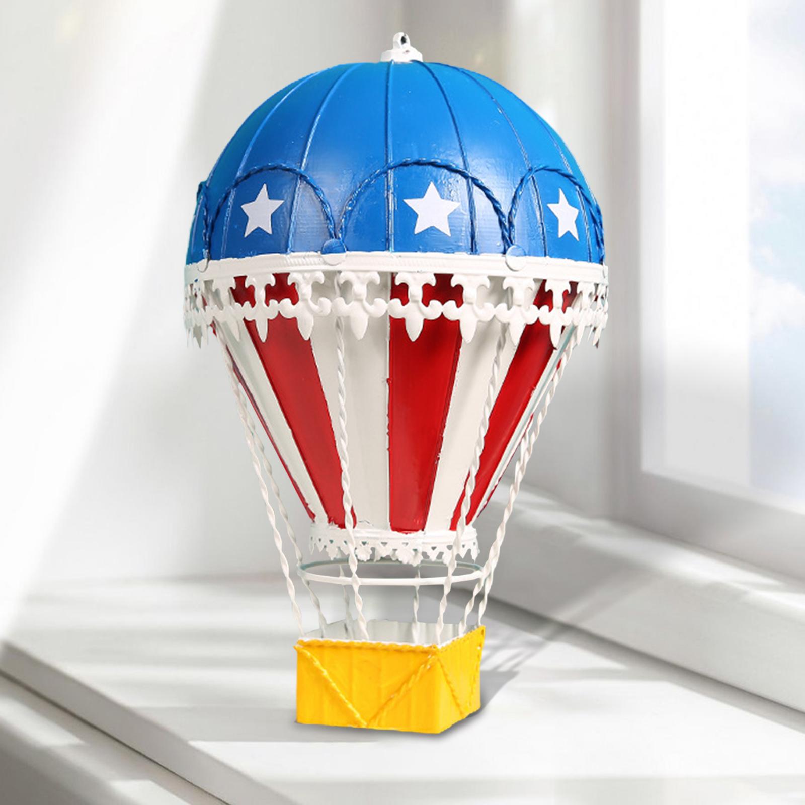 Hot Air Balloon Ornament Pendant Decorative Home Desktop Scene Layout Blue