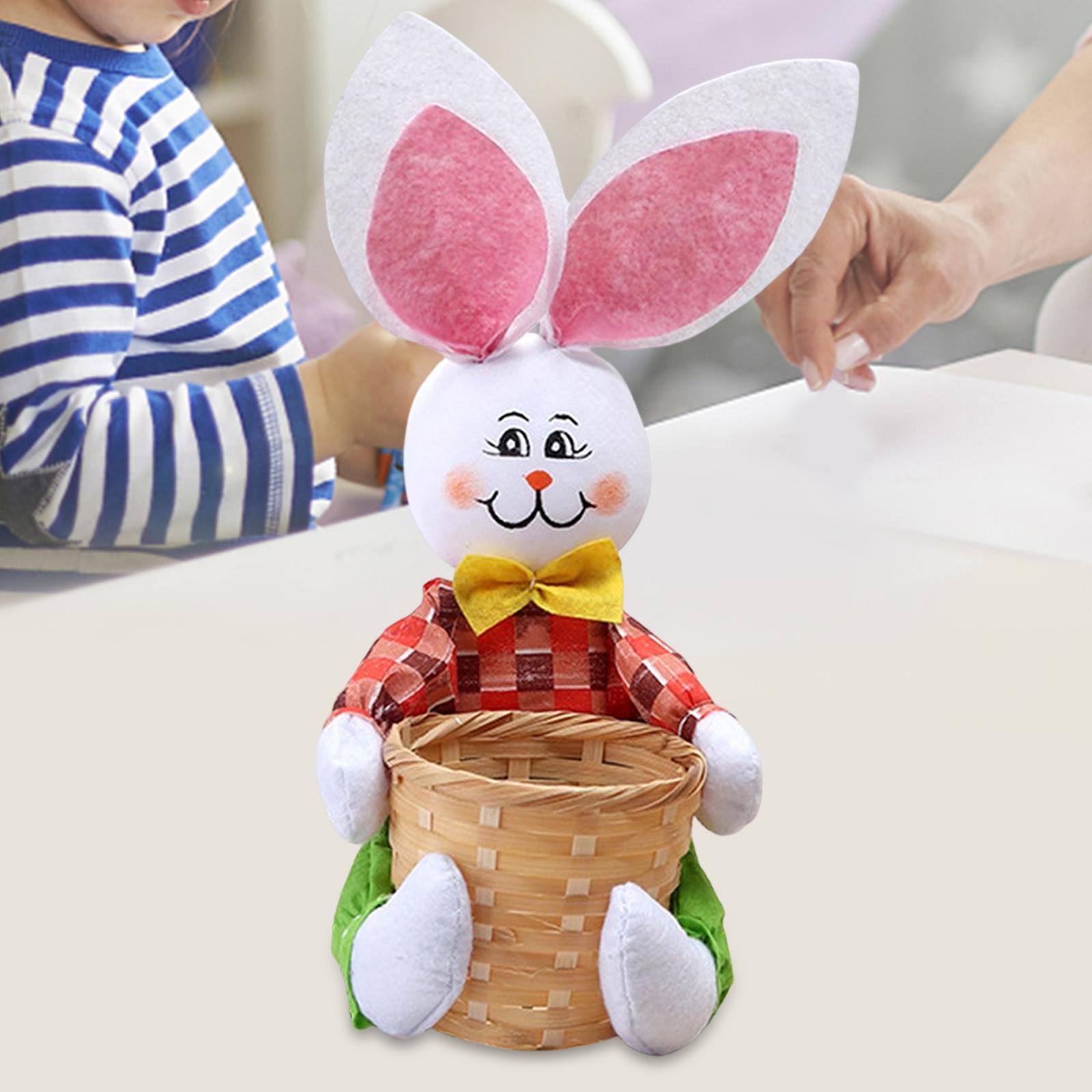 Funny Easter Rabbit Basket Eggs Candy Gift Basket Crafts Decoration Home Green Pants