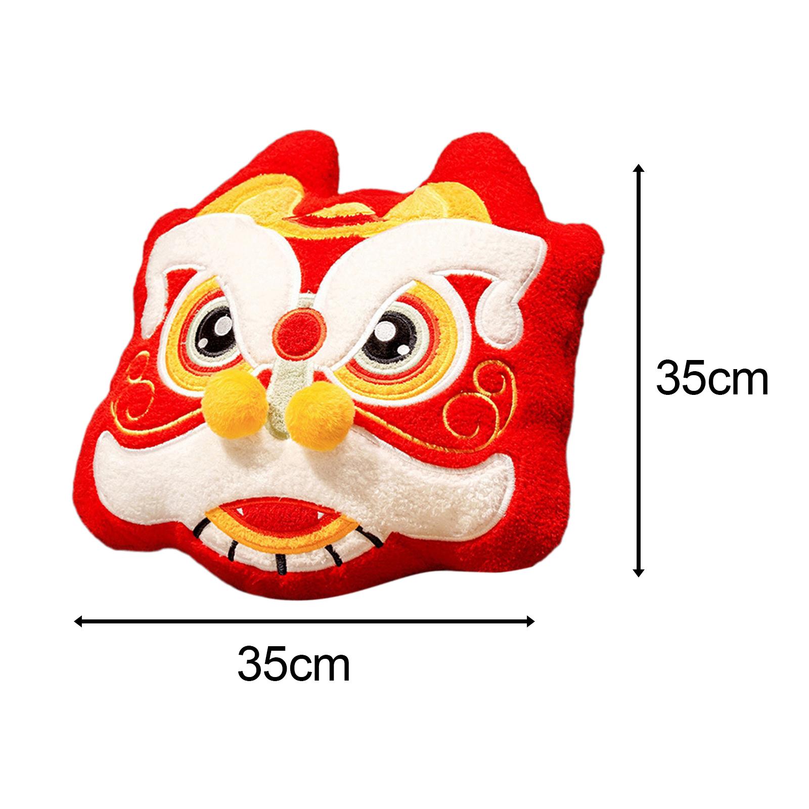 Chinese Style Pillow Bedroom Living Room Comfortable Handmade Chair Red Lion